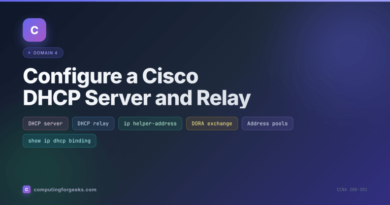 Configure a Cisco DHCP Server and Relay