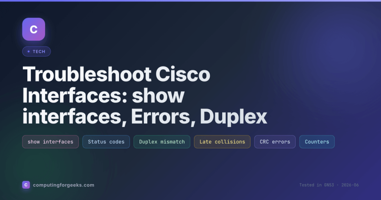 Troubleshoot Cisco Interfaces: show interfaces, Errors, Duplex