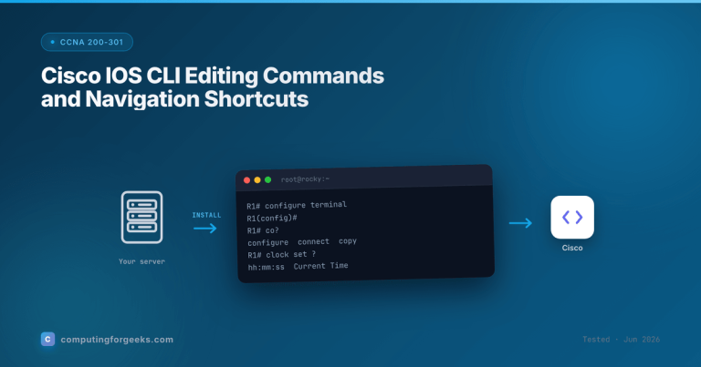 Cisco IOS CLI editing commands and navigation shortcuts on a Cisco router