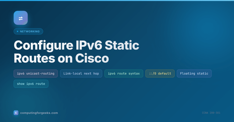 Configure IPv6 Static Routes on Cisco (Link-Local & Floating)