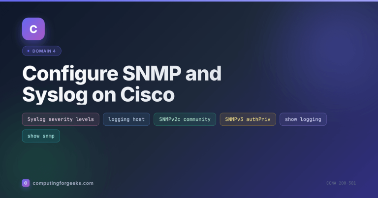How to Configure SNMP and Syslog on Cisco IOS