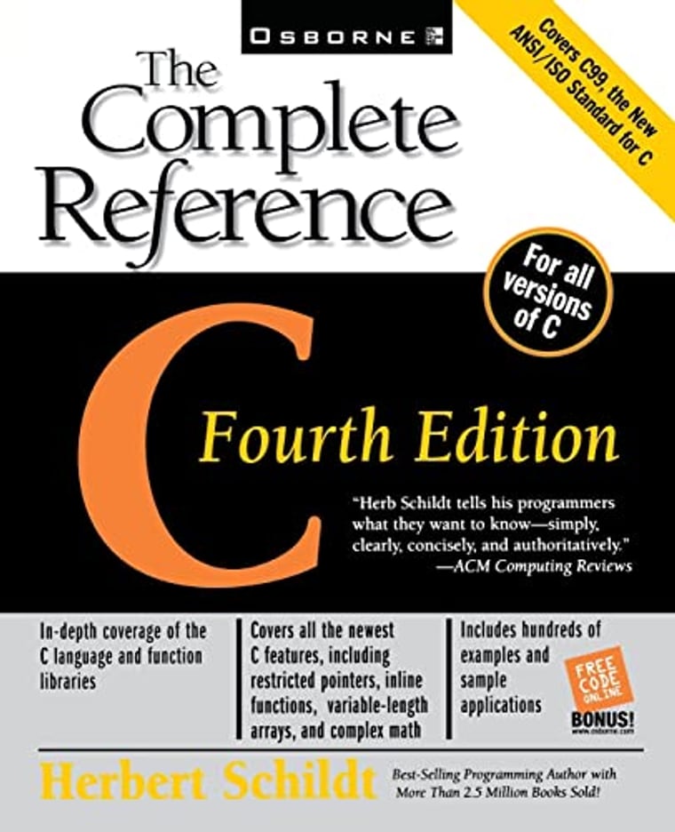 C The Complete Reference 4th Edition by Herbert Schildt book cover
