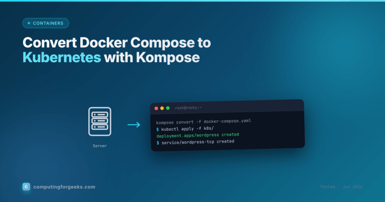 Convert Docker Compose to Kubernetes with Kompose using kompose convert and kubectl apply
