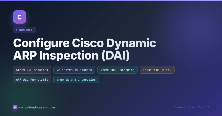 Configure Cisco Dynamic ARP Inspection (DAI)