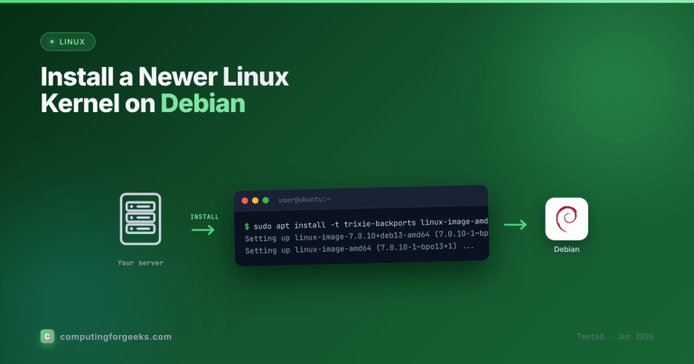 Install a newer Linux kernel on Debian 13 and 12 from backports