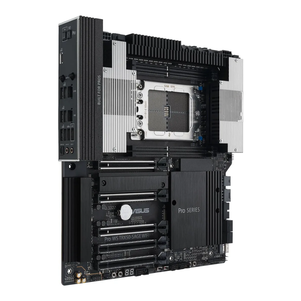 Build a Linux DevOps Workstation 3 ASUS Pro WS TRX50-SAGE WiFi sTR5 motherboard with RDIMM ECC and 10GbE for a Threadripper Linux DevOps workstation