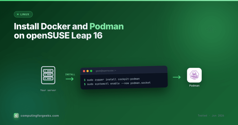 Install Docker and Podman on openSUSE Leap 16