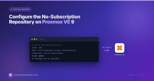 Proxmox VE 9 no-subscription repository configuration