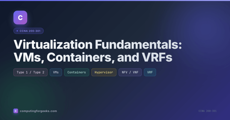 Virtualization Fundamentals: VMs, Containers, and VRFs