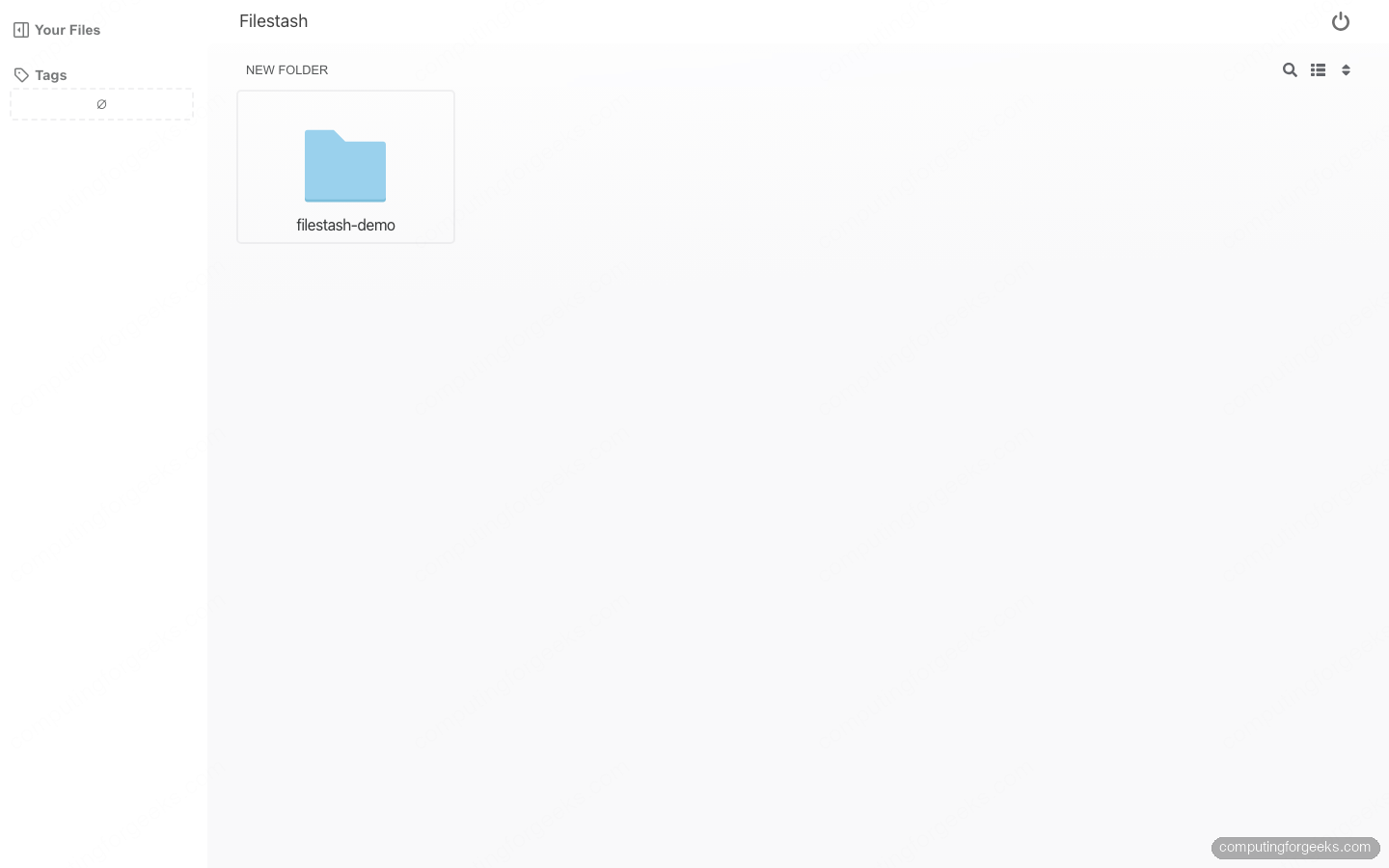Filestash browsing an S3-compatible MinIO bucket