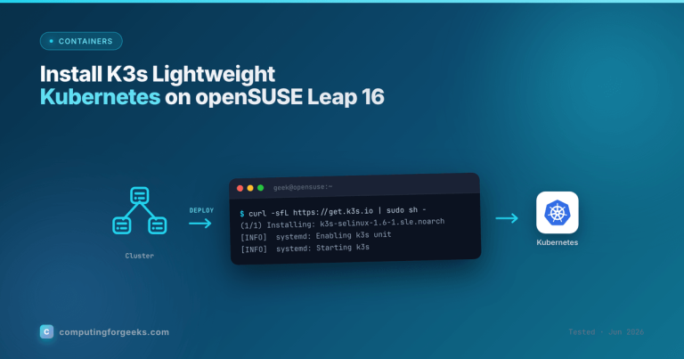 Install K3s Lightweight Kubernetes on openSUSE Leap 16