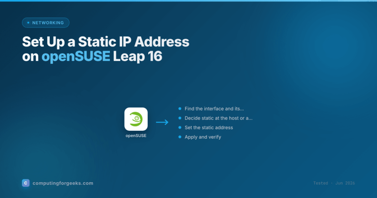 Set up a static IP on openSUSE Leap 16 featured image
