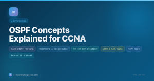 OSPF concepts for CCNA: link-state routing, neighbors, DR and BDR, LSDB and LSA types, cost