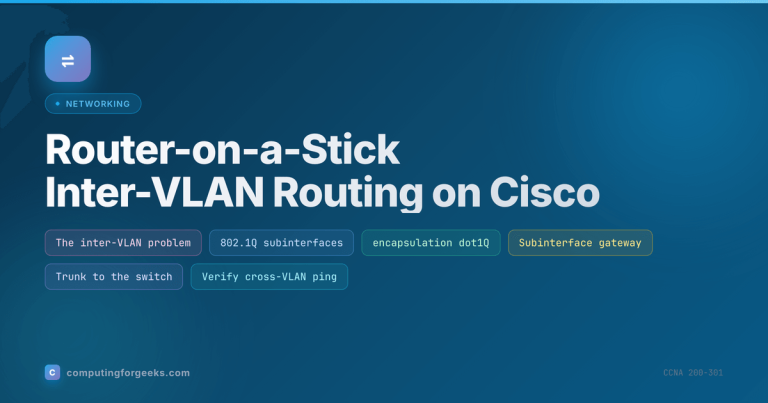 Configure Router-on-a-Stick Inter-VLAN Routing on Cisco