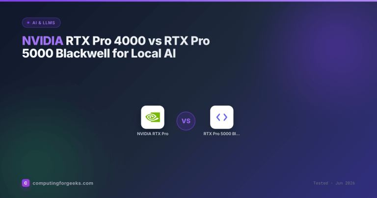 NVIDIA RTX Pro 4000 vs RTX Pro 5000 Blackwell local AI Ollama benchmark comparison