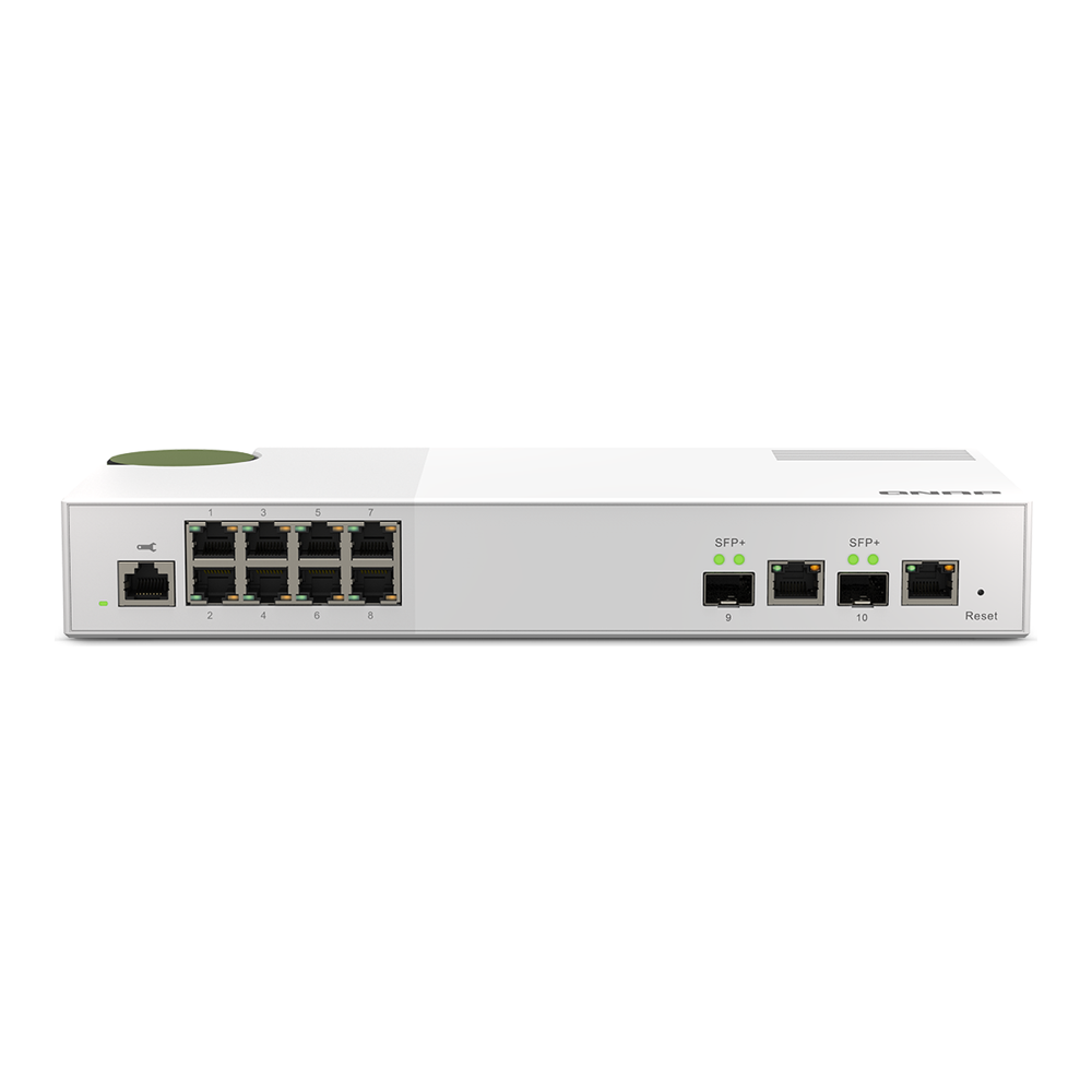 QNAP QSW-M2108-2C eight-port 2.5GbE web managed switch with two 10GbE combo uplinks
