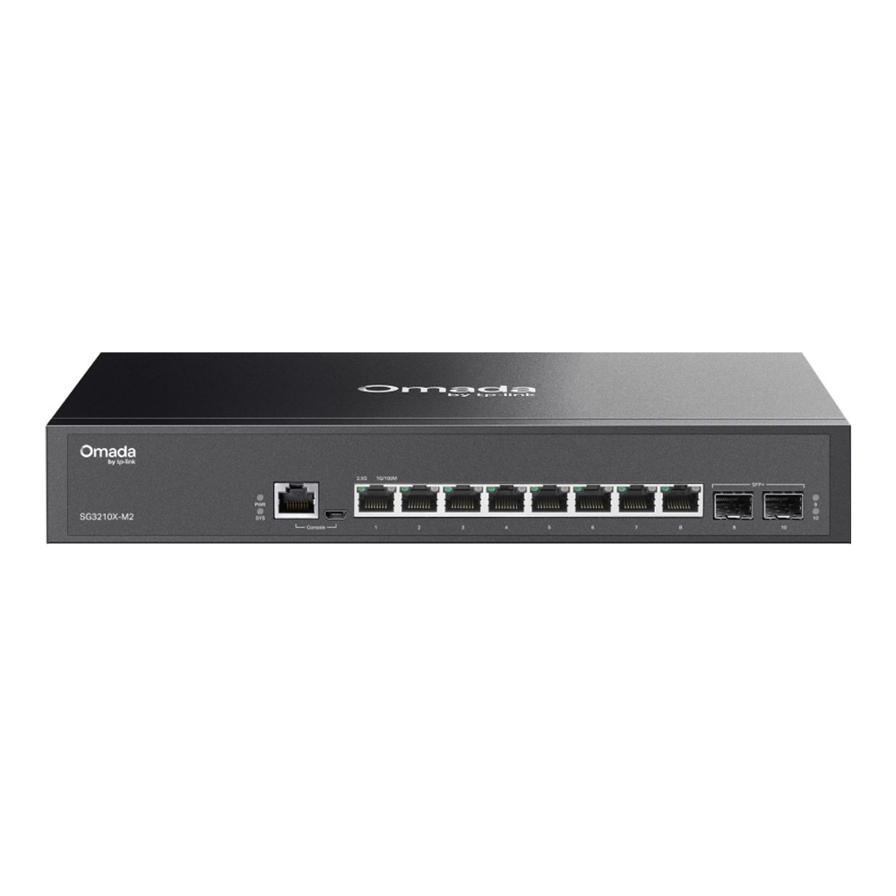 TP-Link Omada SG3210X-M2 fanless eight-port 2.5GbE managed switch with two 10G SFP+