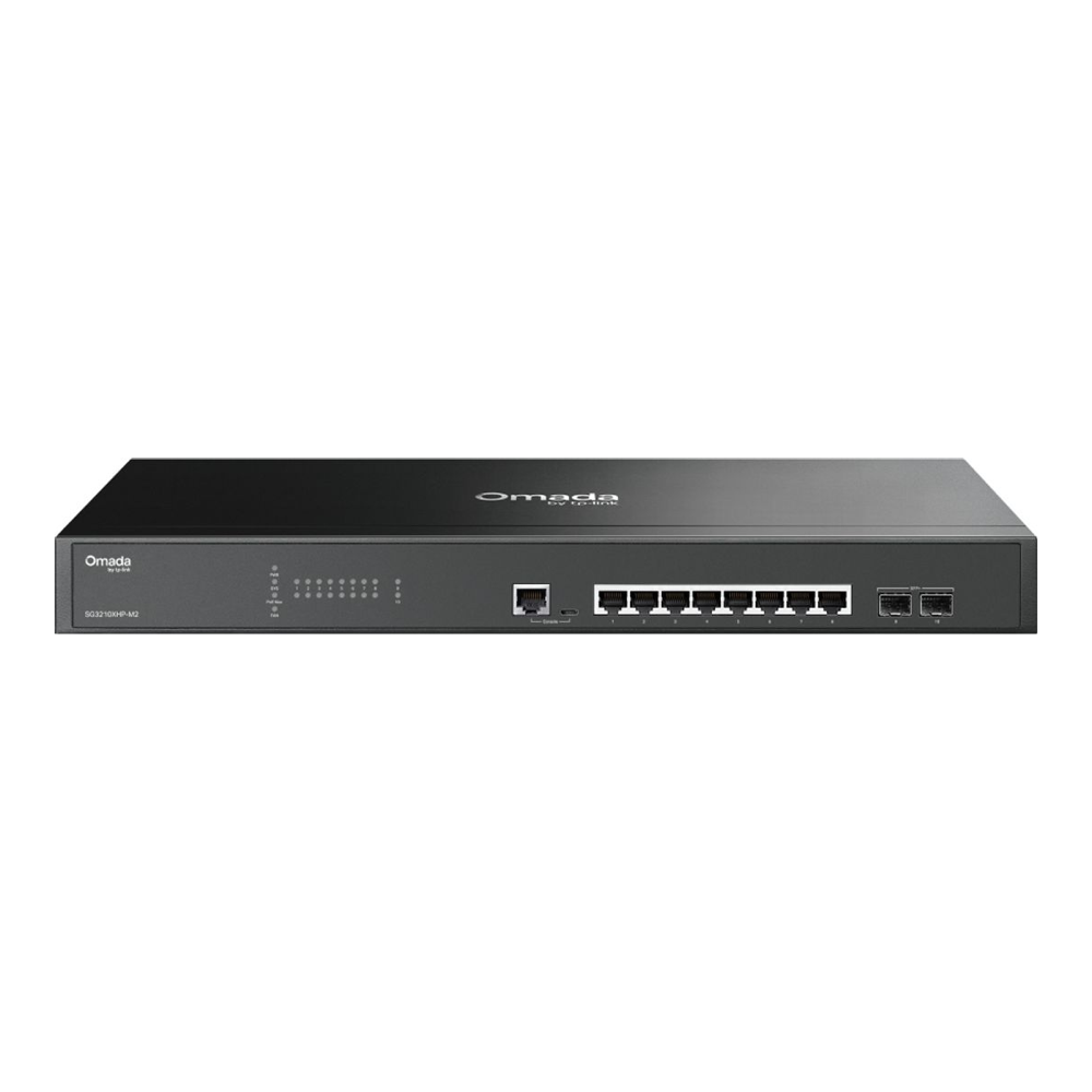 TP-Link Omada SG3210XHP-M2 eight-port 2.5GbE PoE+ switch with two 10G SFP+ uplinks