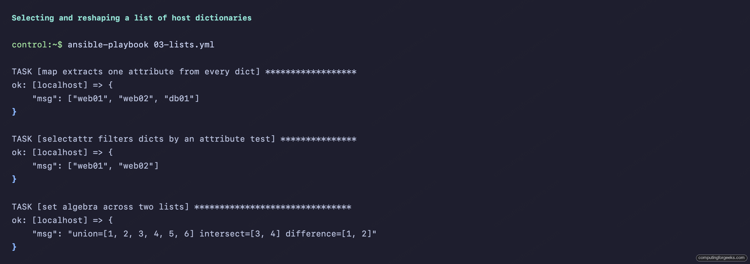 Ansible selectattr and map filters reshaping a list of host dictionaries