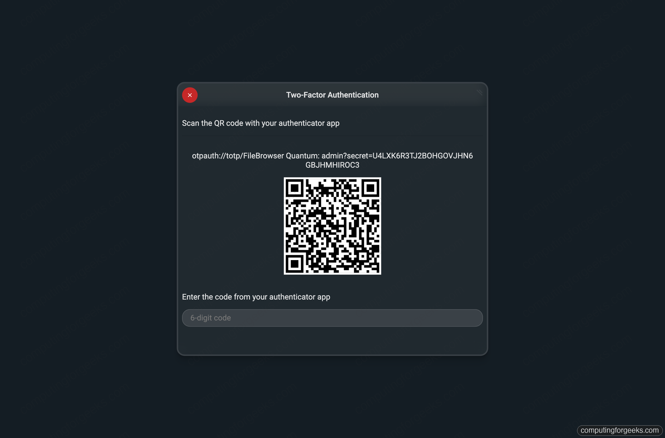 FileBrowser Quantum: OIDC, LDAP and Multi-Source File Manager 3 FileBrowser Quantum two-factor authentication TOTP QR code enrollment