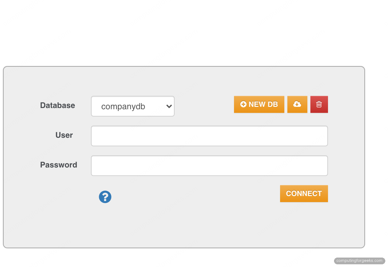 OrientDB Studio web login page served over HTTPS behind nginx