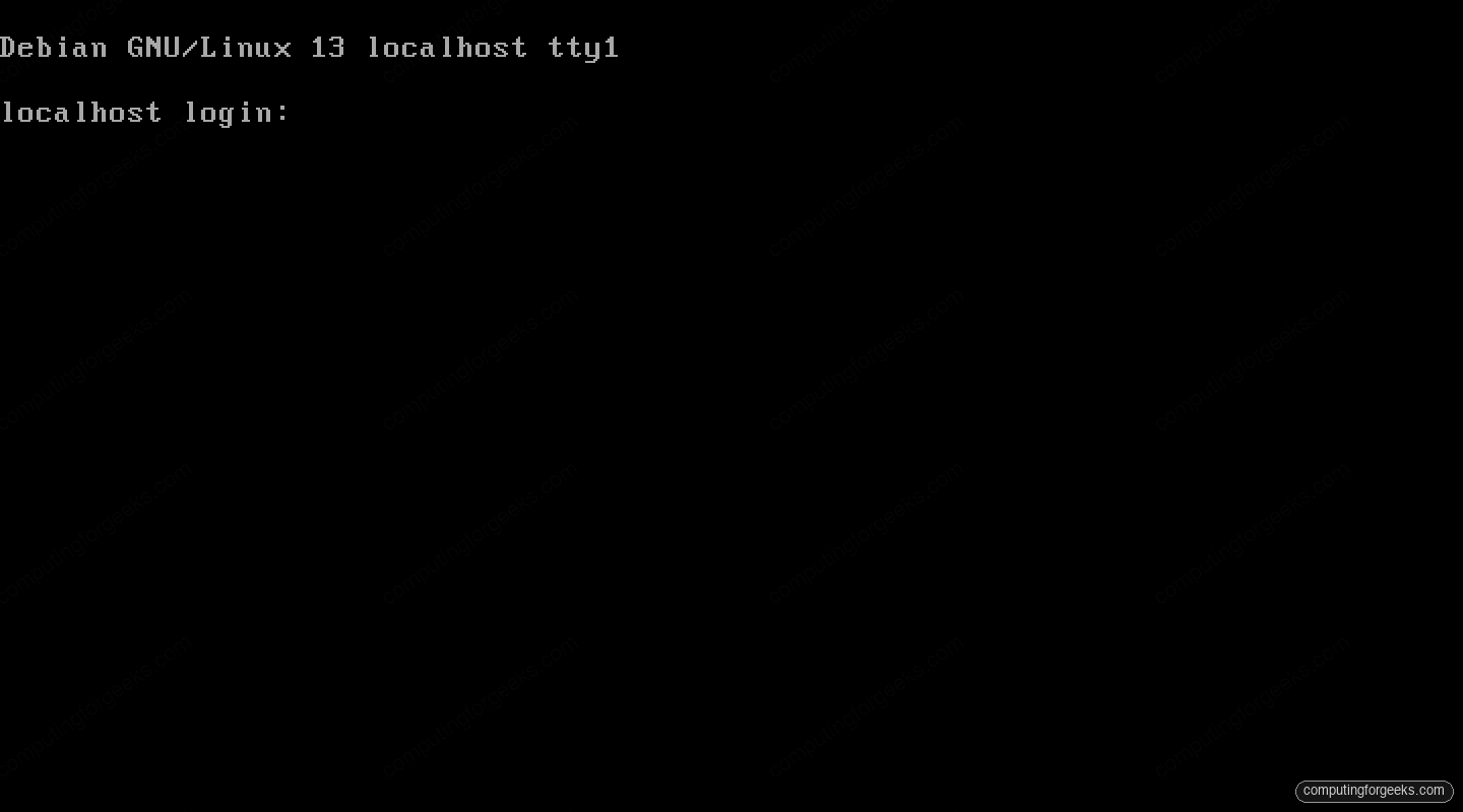 Migrated Debian VM login prompt running on Proxmox VE