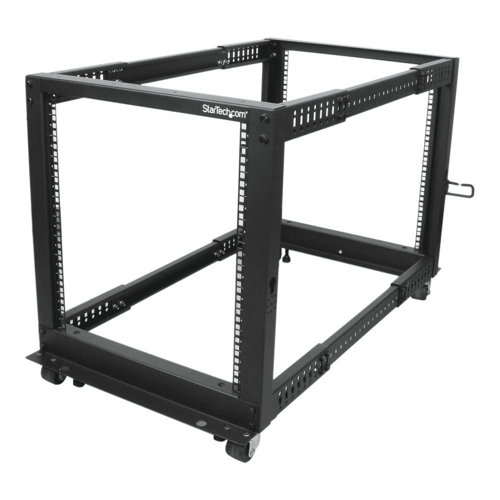 StarTech 12U 4-post open frame server rack
