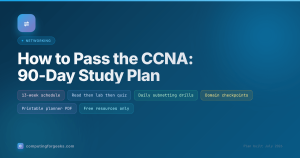 CCNA 90-day study plan: 13-week schedule with labs, quizzes and a printable planner PDF