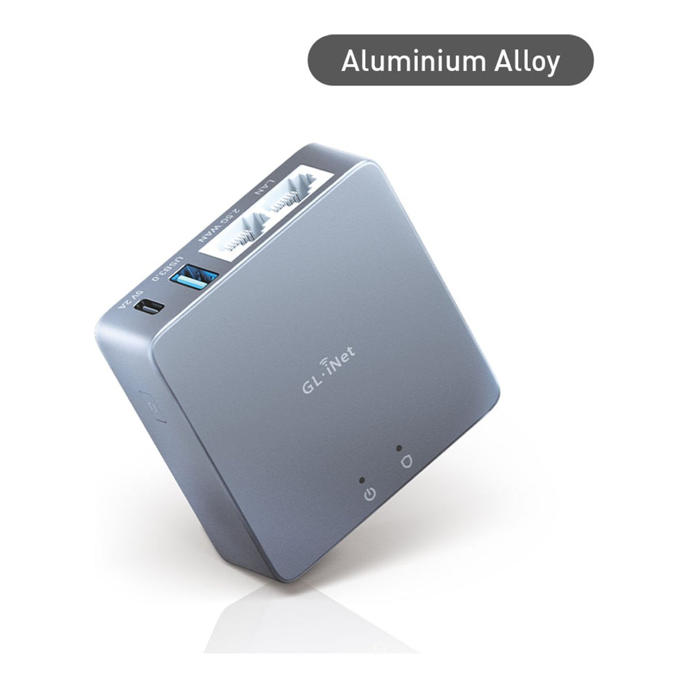 Best Travel Router for WireGuard and Tailscale 5 GL.iNet Brume 2 GL-MT2500A aluminum wired VPN gateway no Wi-Fi