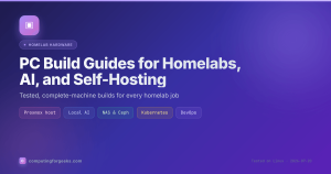 Homelab PC build guides index for Proxmox, local AI, NAS, Ceph, and Kubernetes machines