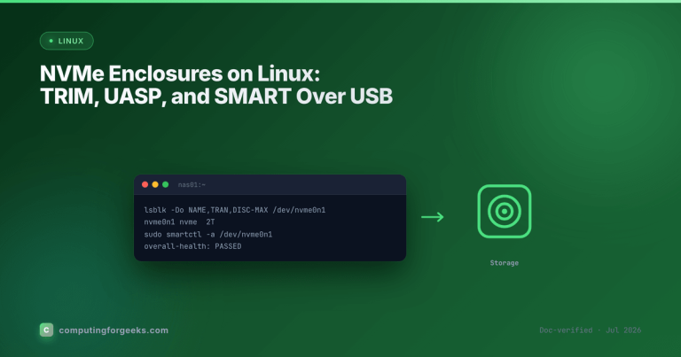 NVMe Enclosures on Linux: TRIM, UASP, and SMART Over USB