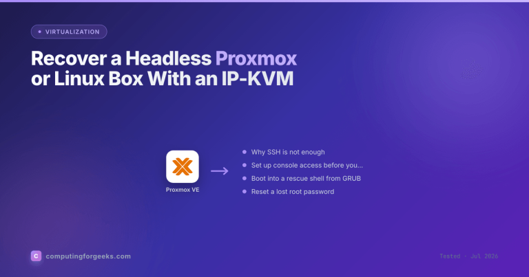 Recover a Headless Proxmox or Linux Box With an IP-KVM
