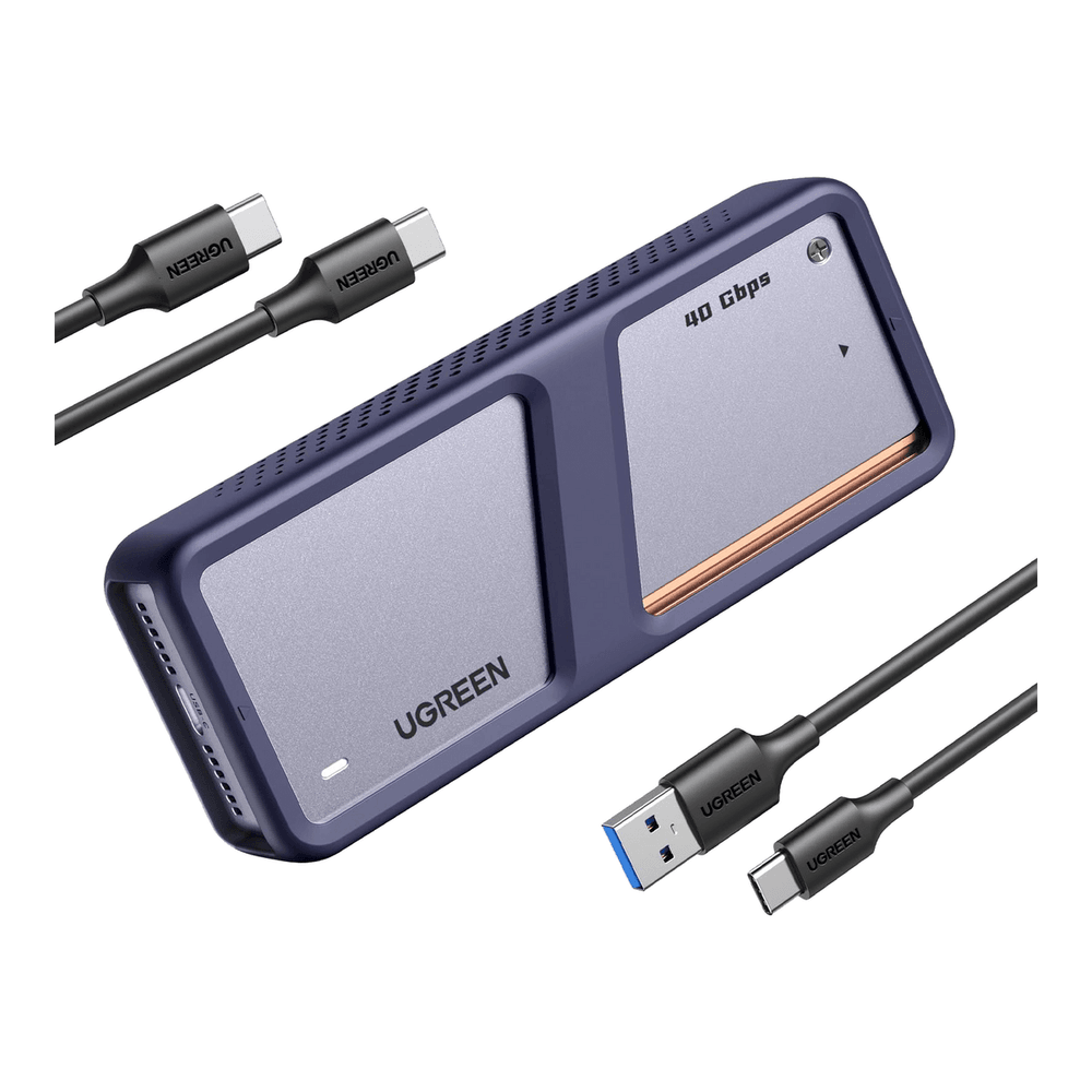UGREEN USB4 40Gbps M.2 NVMe enclosure with cooling fan and ASM2464PD bridge