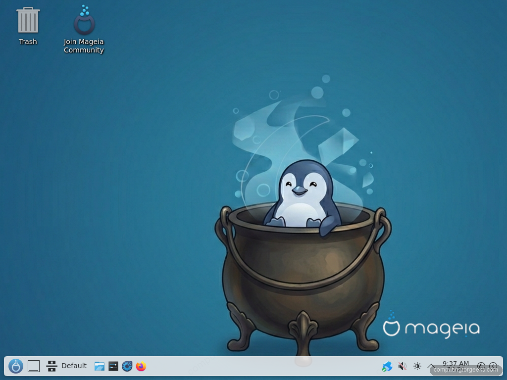Mageia 10 KDE Plasma 6.5 desktop after first boot