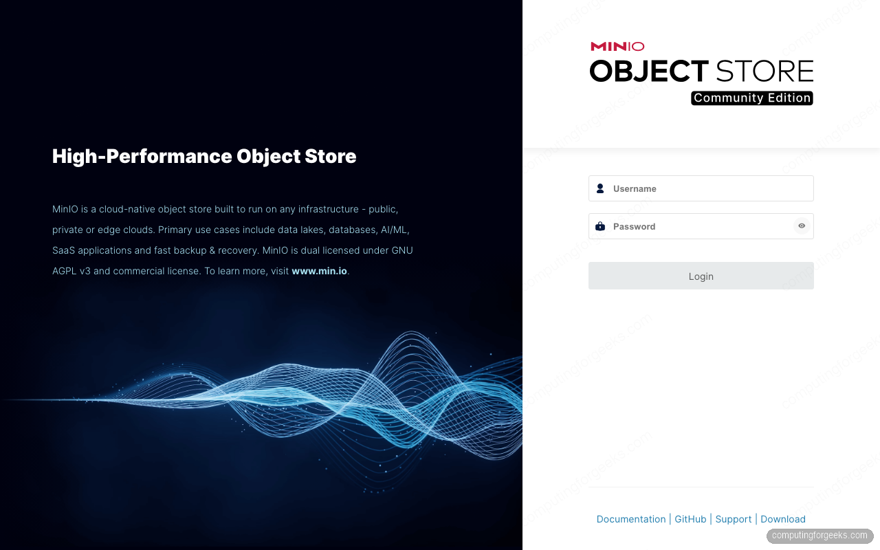 Self-Host a Turborepo Remote Cache with Docker Compose and MinIO 1 MinIO object store console login page for the self-hosted Turborepo remote cache