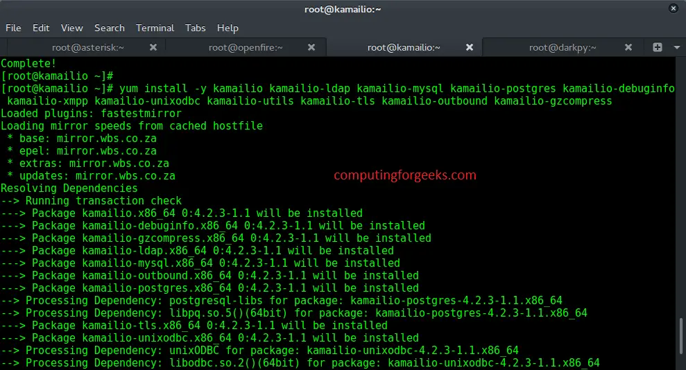 Kamailio Centos 6 Install